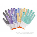 Hespax 7 Gauge PVC Dotted Labour Cotton Gloves